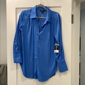 Simply Vera Vibrant Blue Oversized button down Shirt